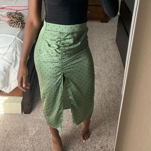 Zara Sage Green silk skirt